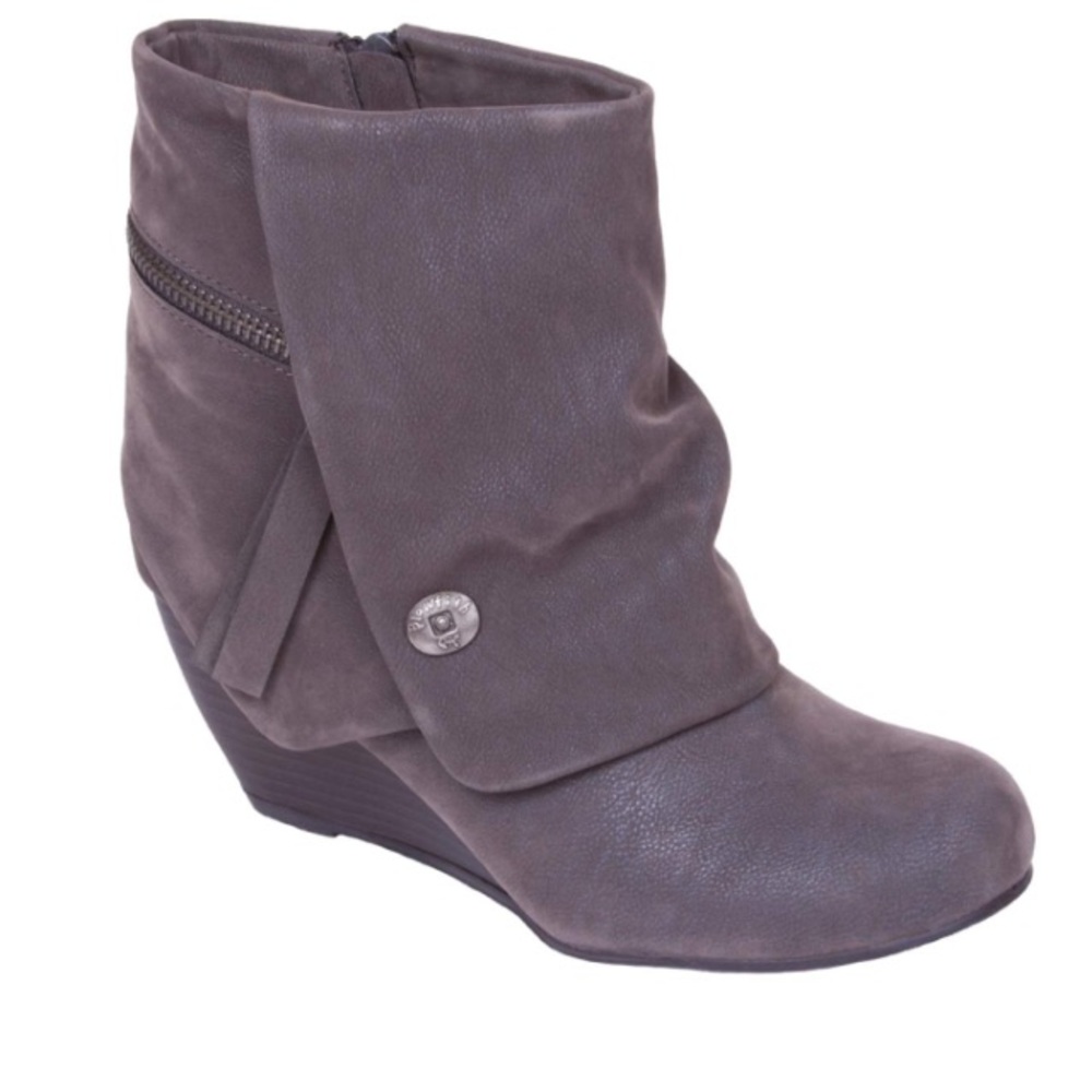 NEW Blowfish Grey Basha Wedge Bootie